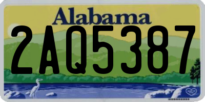 AL license plate 2AQ5387