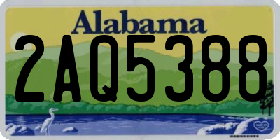 AL license plate 2AQ5388