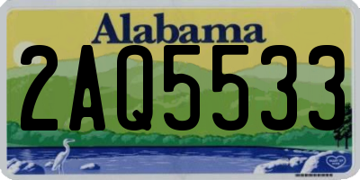 AL license plate 2AQ5533