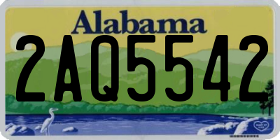 AL license plate 2AQ5542