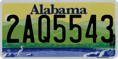 AL license plate 2AQ5543