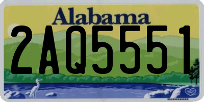 AL license plate 2AQ5551