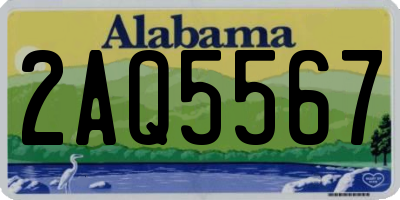 AL license plate 2AQ5567