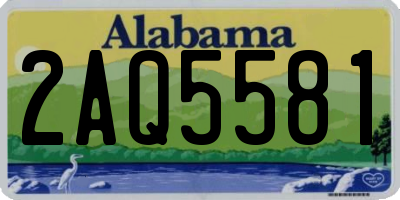 AL license plate 2AQ5581