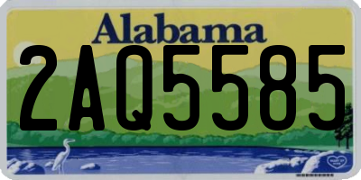 AL license plate 2AQ5585