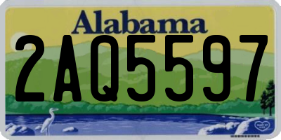 AL license plate 2AQ5597