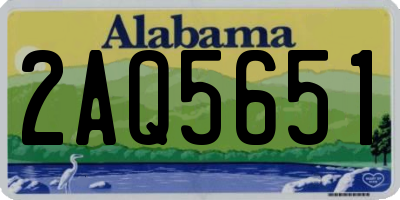 AL license plate 2AQ5651