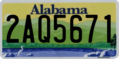 AL license plate 2AQ5671
