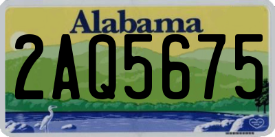 AL license plate 2AQ5675