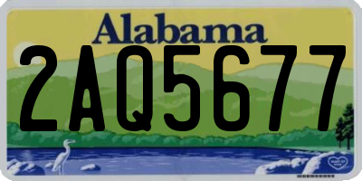 AL license plate 2AQ5677