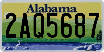 AL license plate 2AQ5687