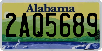 AL license plate 2AQ5689