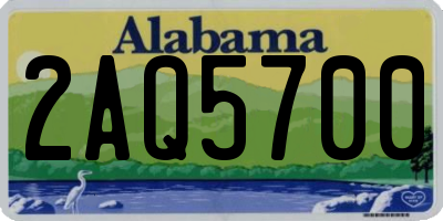 AL license plate 2AQ5700