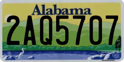 AL license plate 2AQ5707