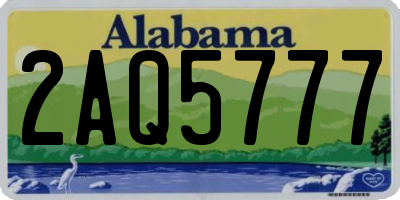 AL license plate 2AQ5777