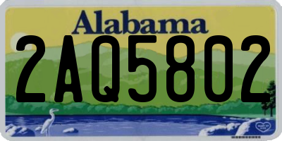 AL license plate 2AQ5802