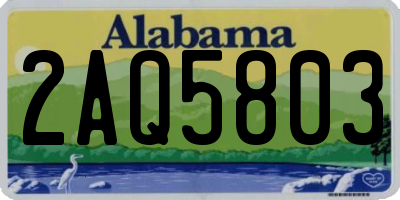 AL license plate 2AQ5803