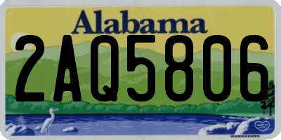 AL license plate 2AQ5806