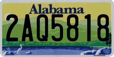 AL license plate 2AQ5818