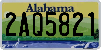 AL license plate 2AQ5821