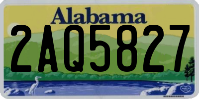 AL license plate 2AQ5827