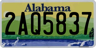 AL license plate 2AQ5837