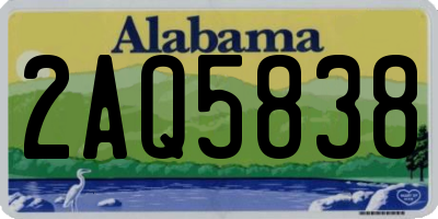 AL license plate 2AQ5838