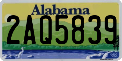 AL license plate 2AQ5839