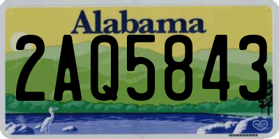 AL license plate 2AQ5843