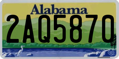 AL license plate 2AQ5870