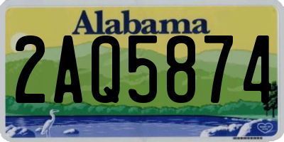 AL license plate 2AQ5874