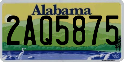 AL license plate 2AQ5875