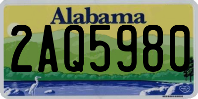 AL license plate 2AQ5980