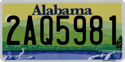 AL license plate 2AQ5981