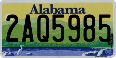 AL license plate 2AQ5985