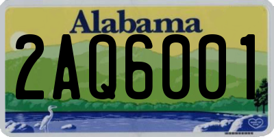 AL license plate 2AQ6001