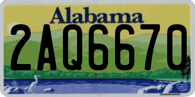 AL license plate 2AQ6670