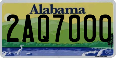 AL license plate 2AQ7000