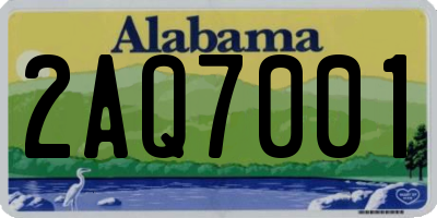 AL license plate 2AQ7001