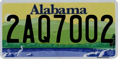 AL license plate 2AQ7002