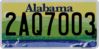 AL license plate 2AQ7003