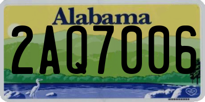 AL license plate 2AQ7006