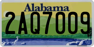 AL license plate 2AQ7009