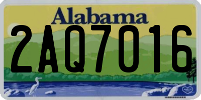 AL license plate 2AQ7016