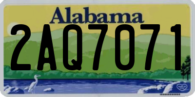AL license plate 2AQ7071