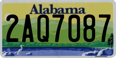 AL license plate 2AQ7087