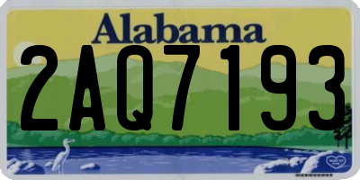 AL license plate 2AQ7193