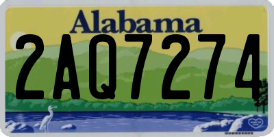 AL license plate 2AQ7274