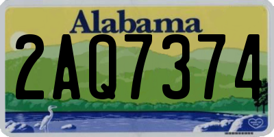 AL license plate 2AQ7374