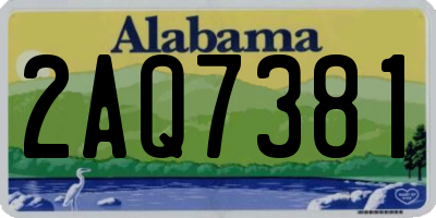 AL license plate 2AQ7381